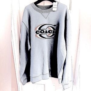 Men’s  Soft cotton size XXL COACH Crewneck sweatshirt NWT blue